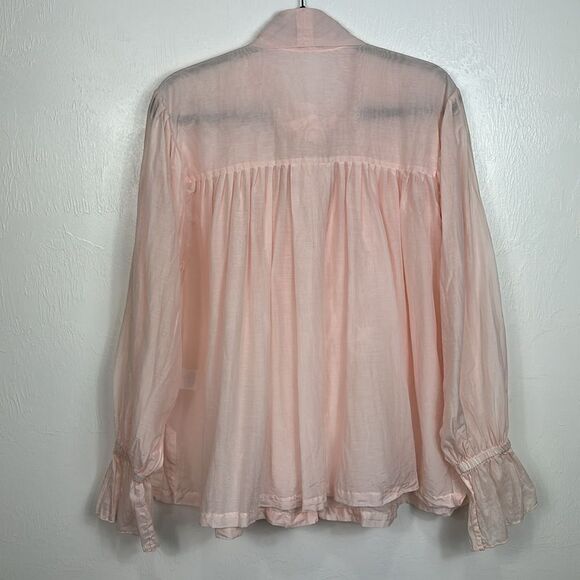 The Tailor & His Lover Bow Bow Shirt Oversized Fit In Pale Pink Size S - Picture 6 of 10
